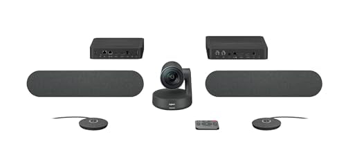 Logitech 960-001242 Rally Plus 4K UltraHD (UHD) Video Conferencing Camera Kit - Rally Camera, Display & Table Hub, 2x Rally Speaker, 2x Rally Mic Pod, Remote, Certified for Teams, Zoom & More(Renewed)