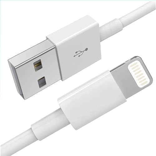 Cybist Basics Range USB to Lightning Compatible Cable Compatible with Apple iPad, iPhone 14 Series, iPhone 13 Series, 12, 12 Mini, 12 Pro Max, 11, XS, X, XR, SE And More.