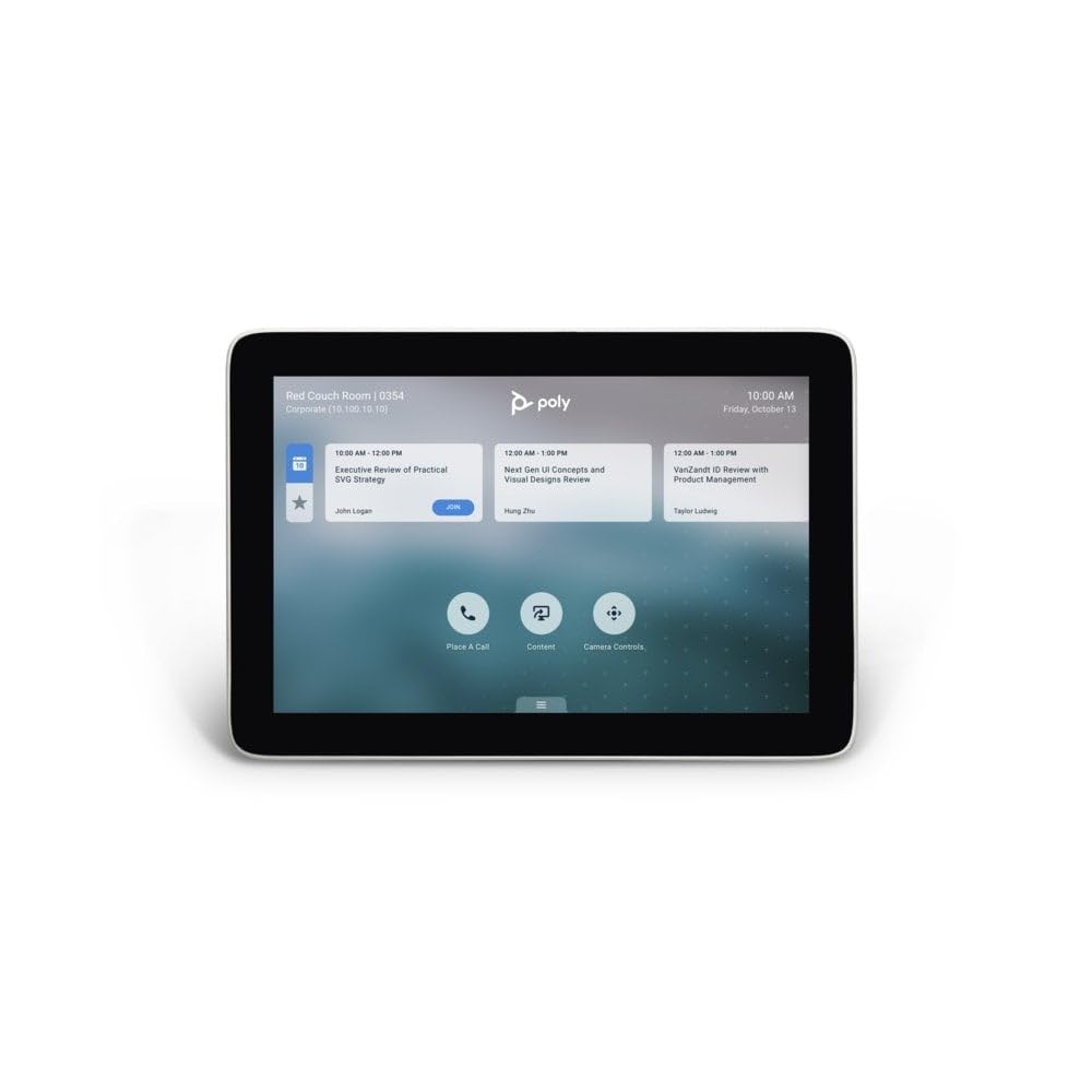 POLY Studio X50 Video Conferencing Camera TC8 Touch Controller Kit - UHD 2160p (4K) Capture, 5x Zoom, 120º FOV, 8" (1280 X 800) Screen, Stereo Speakers, Noise-Blocking, Auto Tracking (Renewed)