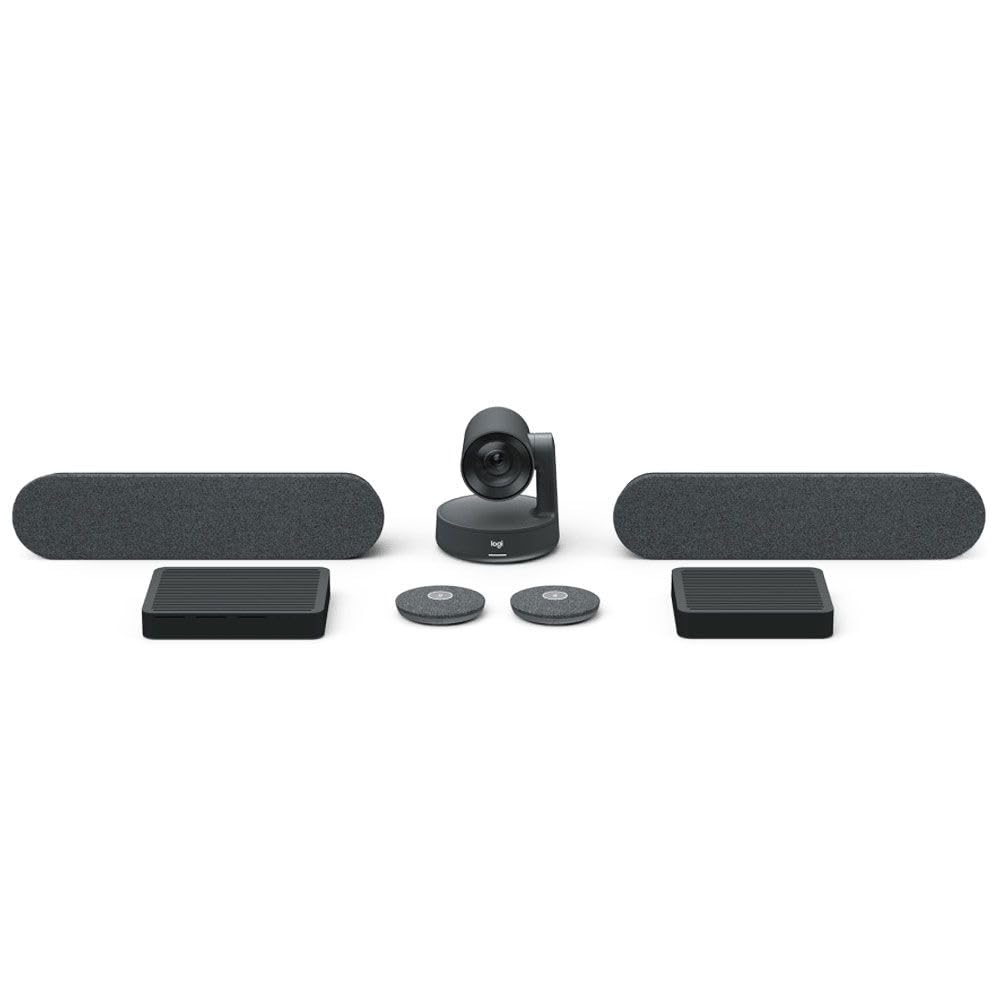 Logitech 960-001242 Rally Plus 4K UltraHD (UHD) Video Conferencing Camera Kit - Rally Camera, Display & Table Hub, 2x Rally Speaker, 2x Rally Mic Pod, Remote, Certified for Teams, Zoom & More(Renewed)