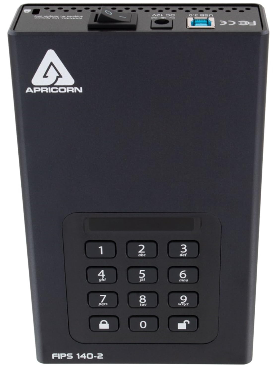 Apricorn 10 TB Aegis Padlock Desktop FIPS 256-Bit Hardware Encrypted USB 3 Hard Drive - Black