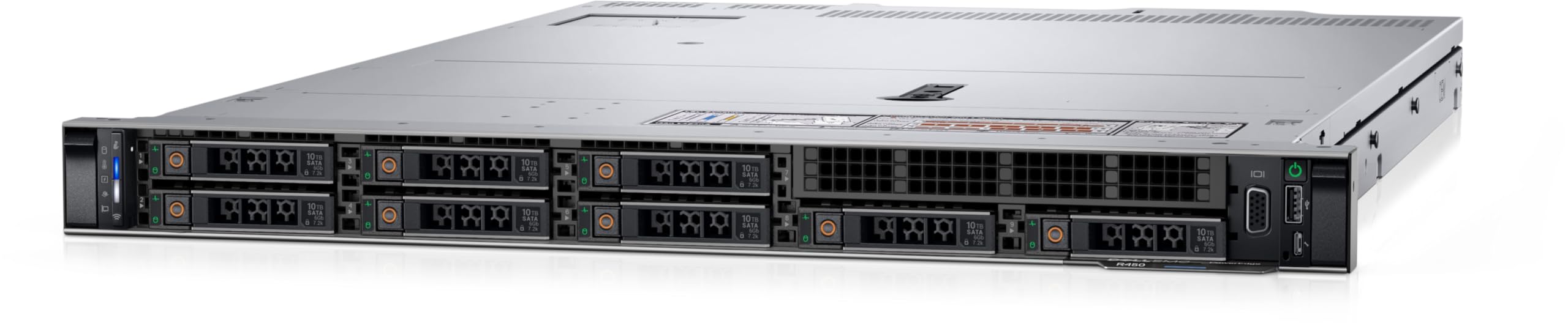 Dell PowerEdge R450 1U Rackmount Server Xeon 4314 (16 Core), 3x 960GB SSD, BOSS Controller (2x 480GB SSD), 128GB RDIMM, 2x10GbE & 1GbE, Perc H755 SAS, 2.5 Chassis, 2x700W PSU, No OS (New)(Renewed)
