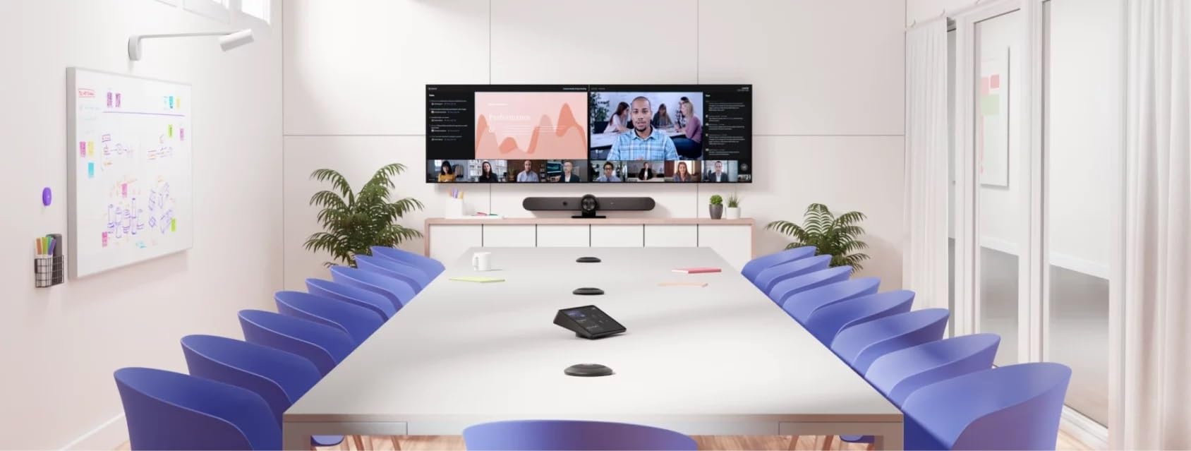 Logitech Rally Bar All-in-One Conference Camera with TAP IP Touch Controller Kit 4K UHD PTZ Camera, 15x Zoom, Stereo Speakers, 6 Microphones, 10.1 Display, Oleophobic, Motion Sensor (Renewed)