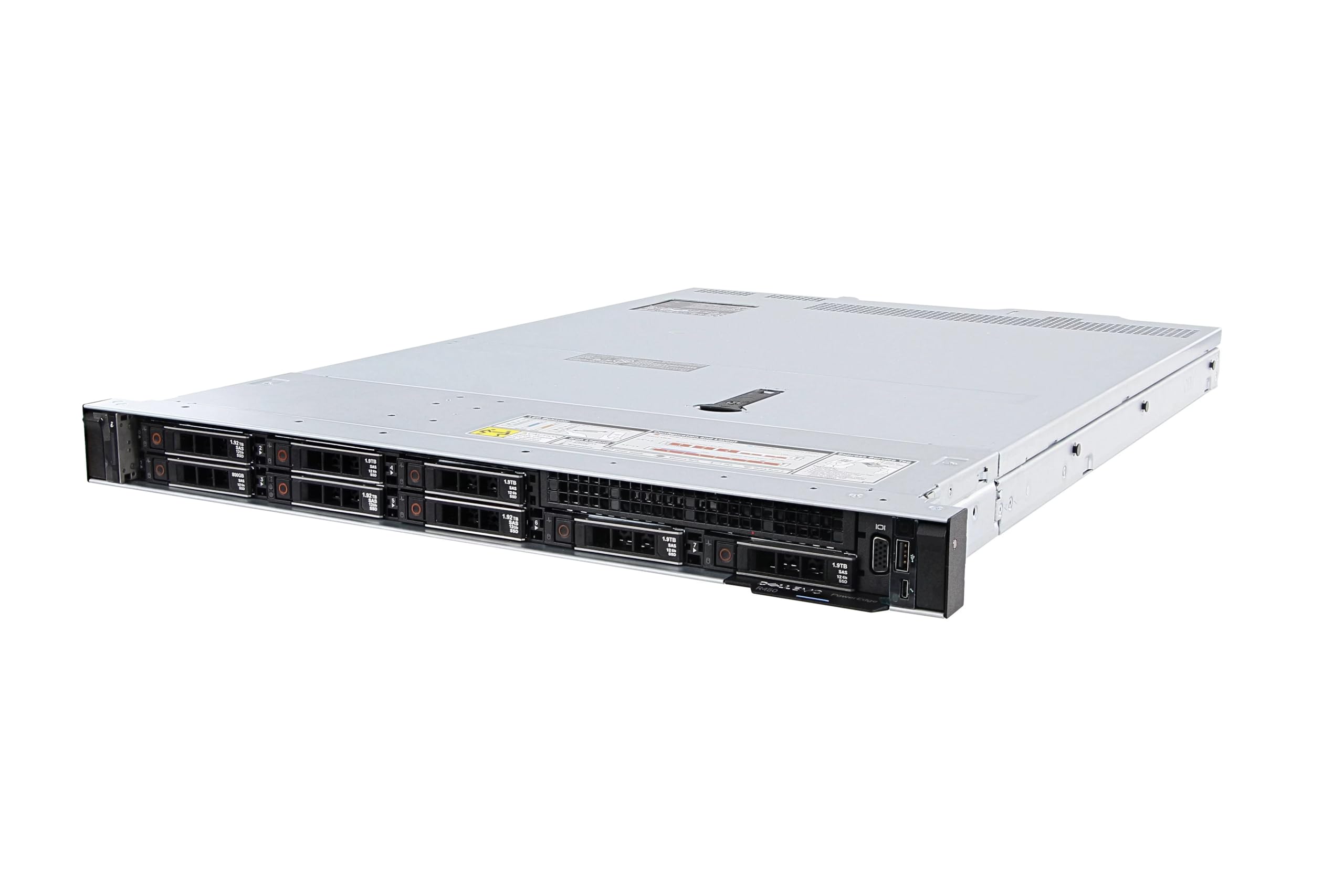 Dell PowerEdge R450 1U Rackmount Server Xeon 4314 (16 Core), 3x 960GB SSD, BOSS Controller (2x 480GB SSD), 128GB RDIMM, 2x10GbE & 1GbE, Perc H755 SAS, 2.5 Chassis, 2x700W PSU, No OS (New)(Renewed)