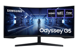 Samsung Odyssey G5 LC34G55TWWPXXU 34" 1000R Curved Gaming Monitor - 165Hz, 1ms, 1440p WQHD, Freesync Premium, HDR10, HDMI, Displayport (Renewed)