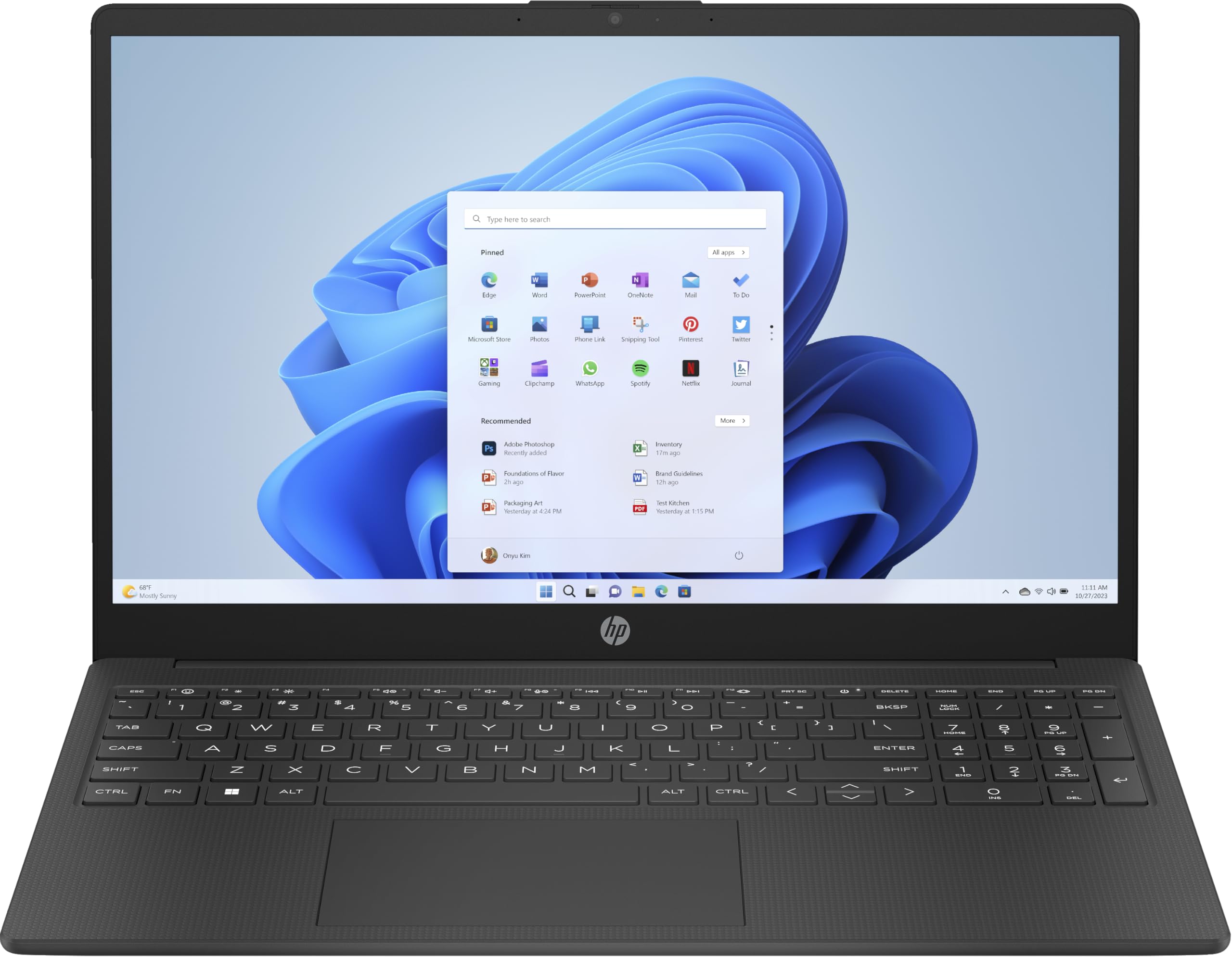 HP Laptop 15-fc0018na 15.6 FHD AMD Ryzen 3 7320U (4 Cores, 2.4/4.3GHz), 512GB PCIe Gen 4.0x4 NVMe, 4GB LPDDR5, AMD Radeon Graphics, WIFI 6 & BT 5.3, HD Webcam, UK Keys, Windows 11 Pro (Renewed)