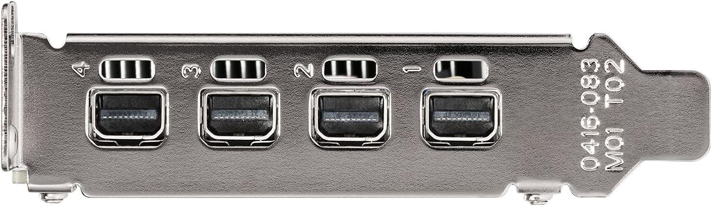 PNY Nvidia Quadro T600 4GB GDDR6 Single-Slot Graphics Card - 640 CUDA Cores, 128bit, 160GB/s, 4x Mini DisplayPort 1.4, 40W, PCI Express 3.0x16 w/ 4 Adapters, High & Low Profile Bracket (New) (Renewed)