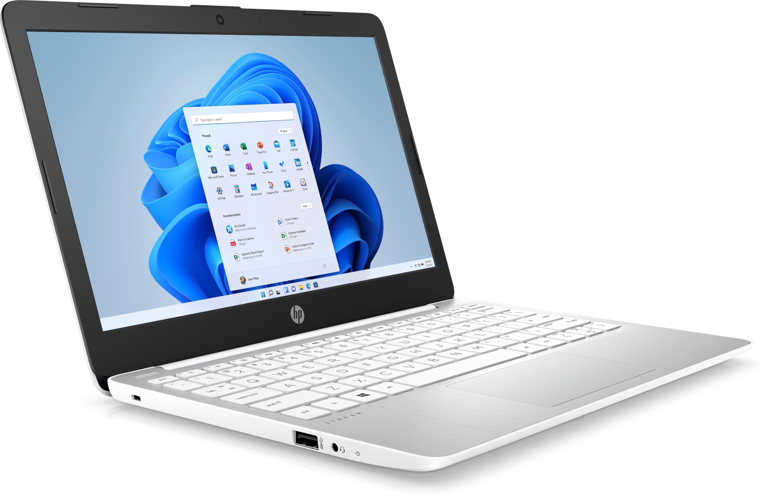 HP Stream 11-ak0027na 11.6 HD Intel Celeron N4120, 64GB eMMC, 4GB DDR4, SD Card Reader, Intel UHD Graphics, WIFI 6 & Bluetooth 5.3, HD Webcam, Dual speakers, UK Keys, Windows 11 Home (Renewed)
