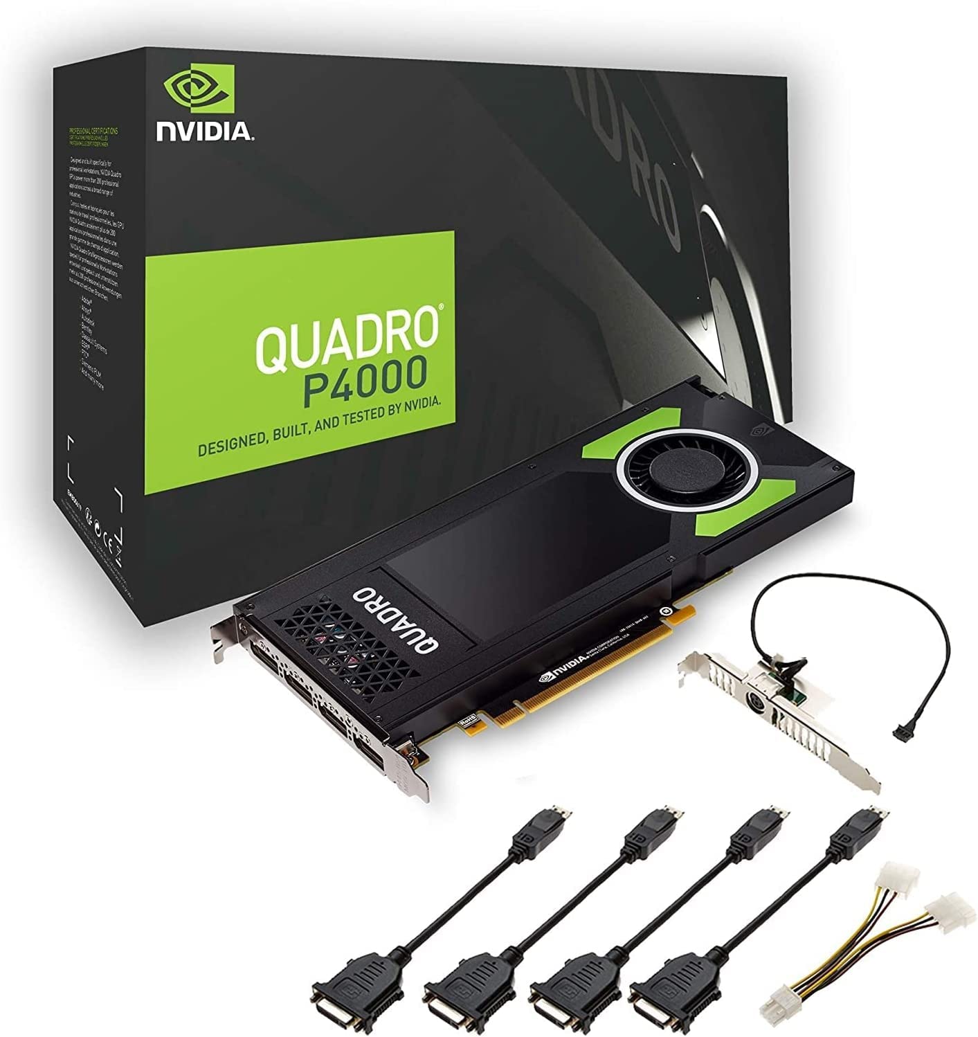 HP NVIDIA Quadro P4000 Professional Graphic Card 8GB GDDR5 PCI Express 3.0  x16, Dual Slot, 4x DisplayPort, 5K Support, Ultra-quiet active fan