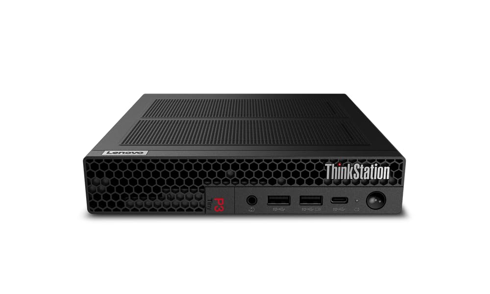Lenovo ThinkStation P3 Tiny Workstation  i7-14700T (20 Cores, 1.3/5.2GHz), Nvidia T400 4GB, 2TB PCIe Gen 4.0x4 NVMe, 32GB DDR5, vPro, GbE, WIFI 6E & BT 5.3, Windows 11 Pro (New) (Renewed)