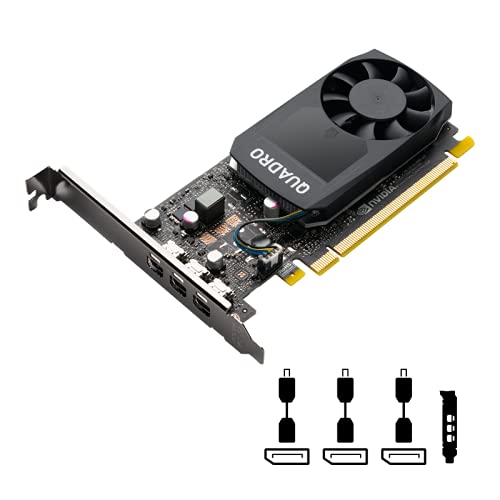HP Nvidia Quadro P400 2GB GDDR5 Single-Slot Graphics Card  256 CUDA Cores, 64bit, 3 Mini DisplayPort 1.4 Ports, 30W, PCI Express 3.0 x16 with High & Low-Profile Brackets (Plain Boxed)