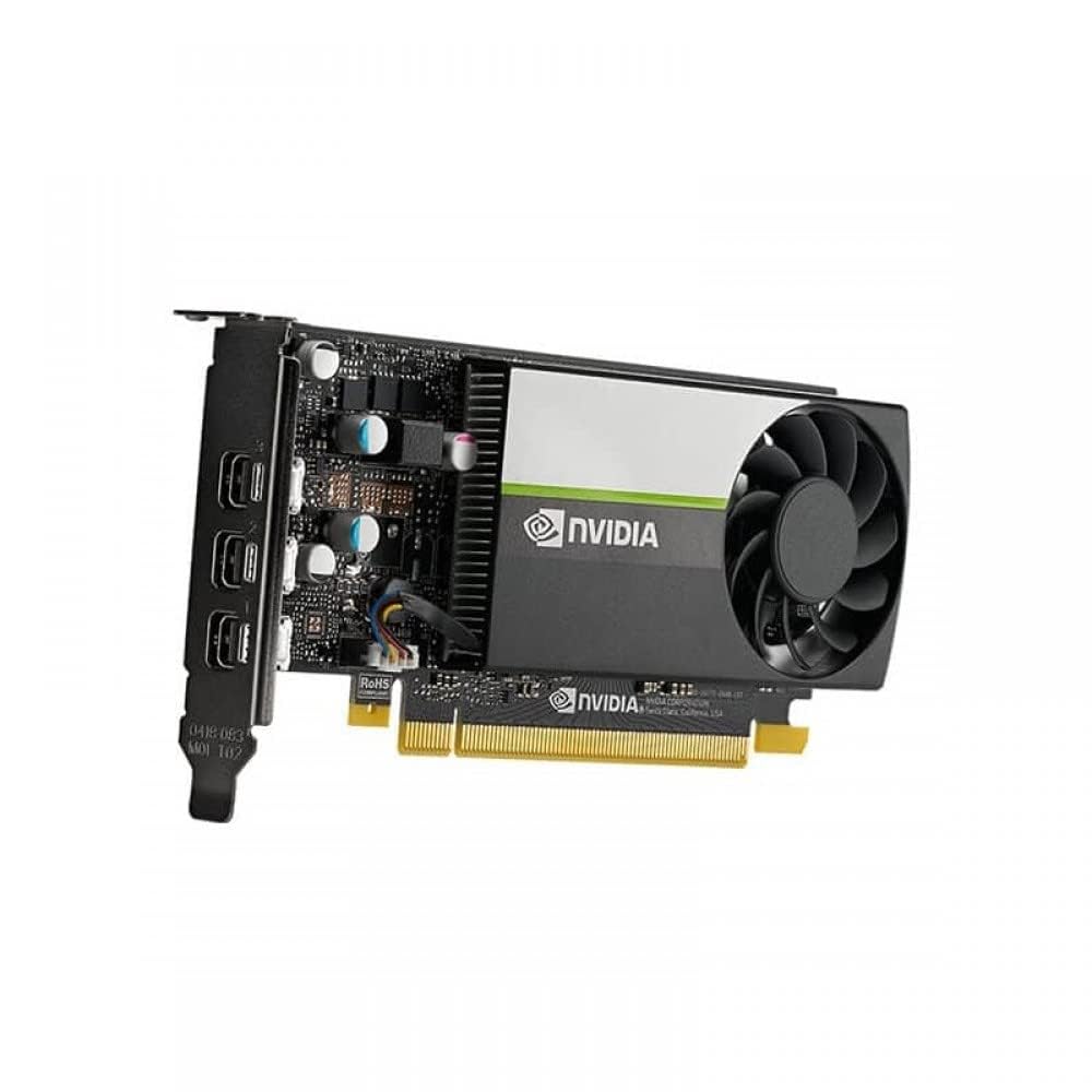 Nvidia Quadro T400 4GB Graphics Card (GDDR6, 64bit, 384 CUDA Cores, DirectX 12, 3x mDP)  With 3x mDP to DP adapters and a High & Low-Profile Bracket (New)(Renewed)