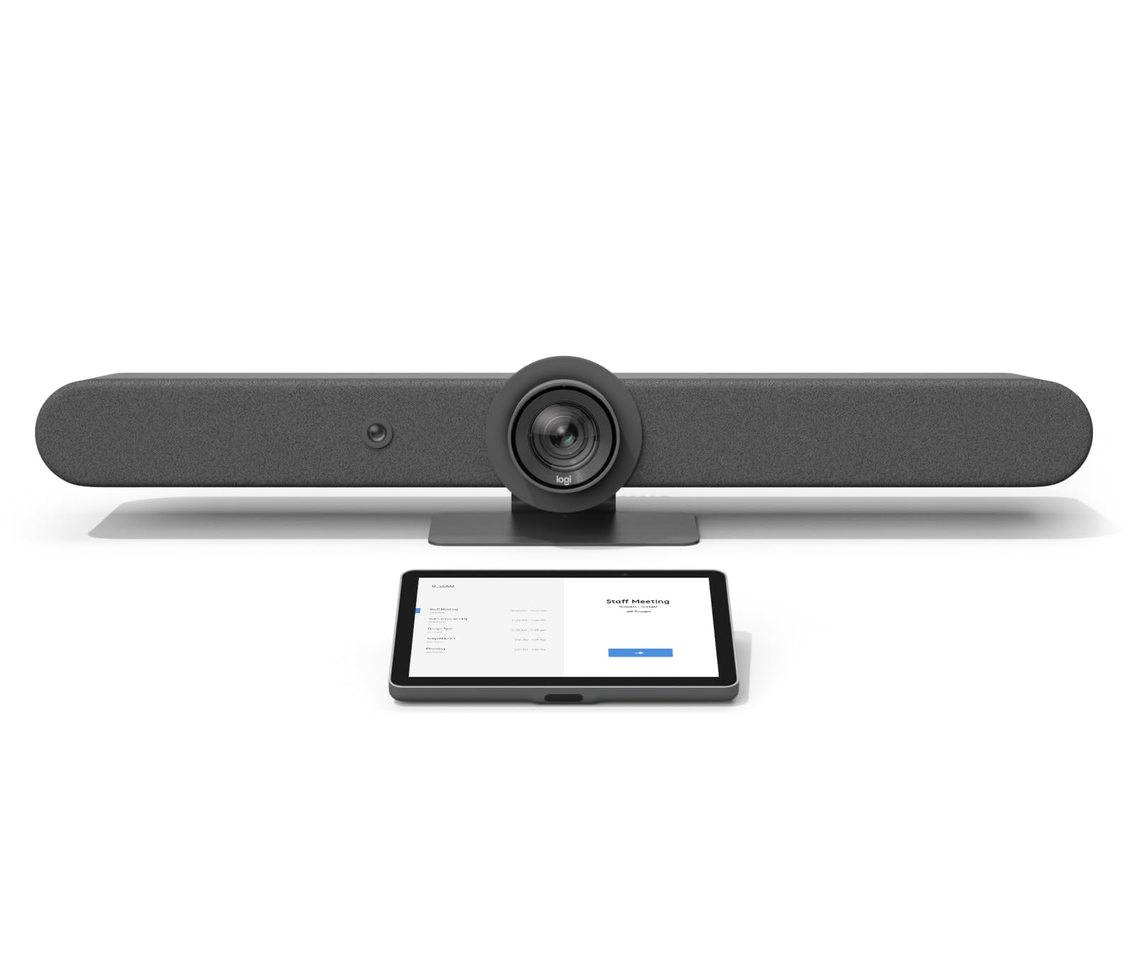 Logitech Rally Bar All-in-One Conference Camera with TAP IP Touch Controller Kit  4K UHD PTZ Camera, 15x Zoom, Stereo Speakers, 6 Microphones, 10.1 Display, Oleophobic, Motion Sensor (Renewed)