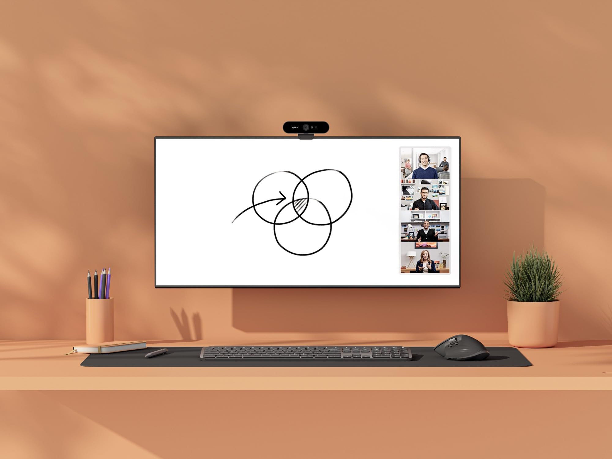 Logitech SCRIBE - OFF-WHITE - USB - WW WEBCAM CELESTIA IN-HOUSE