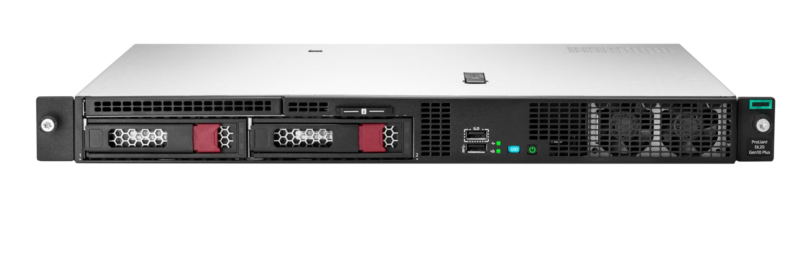 HPE ProLiant DL20 Gen 10 Plus 1U Rackmount Server  Intel Xeon E-2336 (6 Cores, 2.9/4.8GHz), 2x 1.92TB Enterprise SSDs, 64GB DDR4, 2x GbE BCM5720, Intel VROC SATA, HPE iLO5, No OS