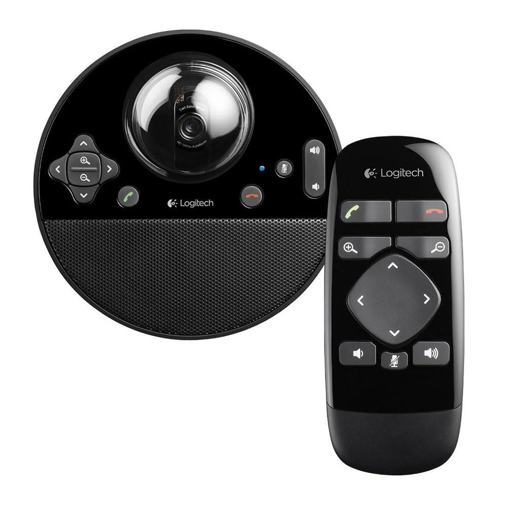 Logitech ConferenceCam BCC950 Conferencing System - FullHD PTZ Camera, Built-in Speaker Phone, Omnidirectional Mic, Remote Control, Extender Stem, USB Plug-And-Play, 960-000867 (New)(Renewed)