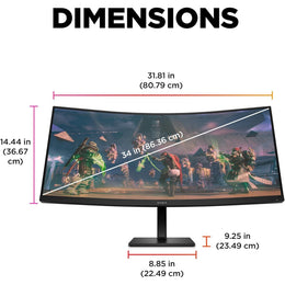 HP OMEN 34c 34" 165hz WQHD (3440 x 1440) Curved Ultra-Wide Gaming Monitor (Refurbished - Excellent)