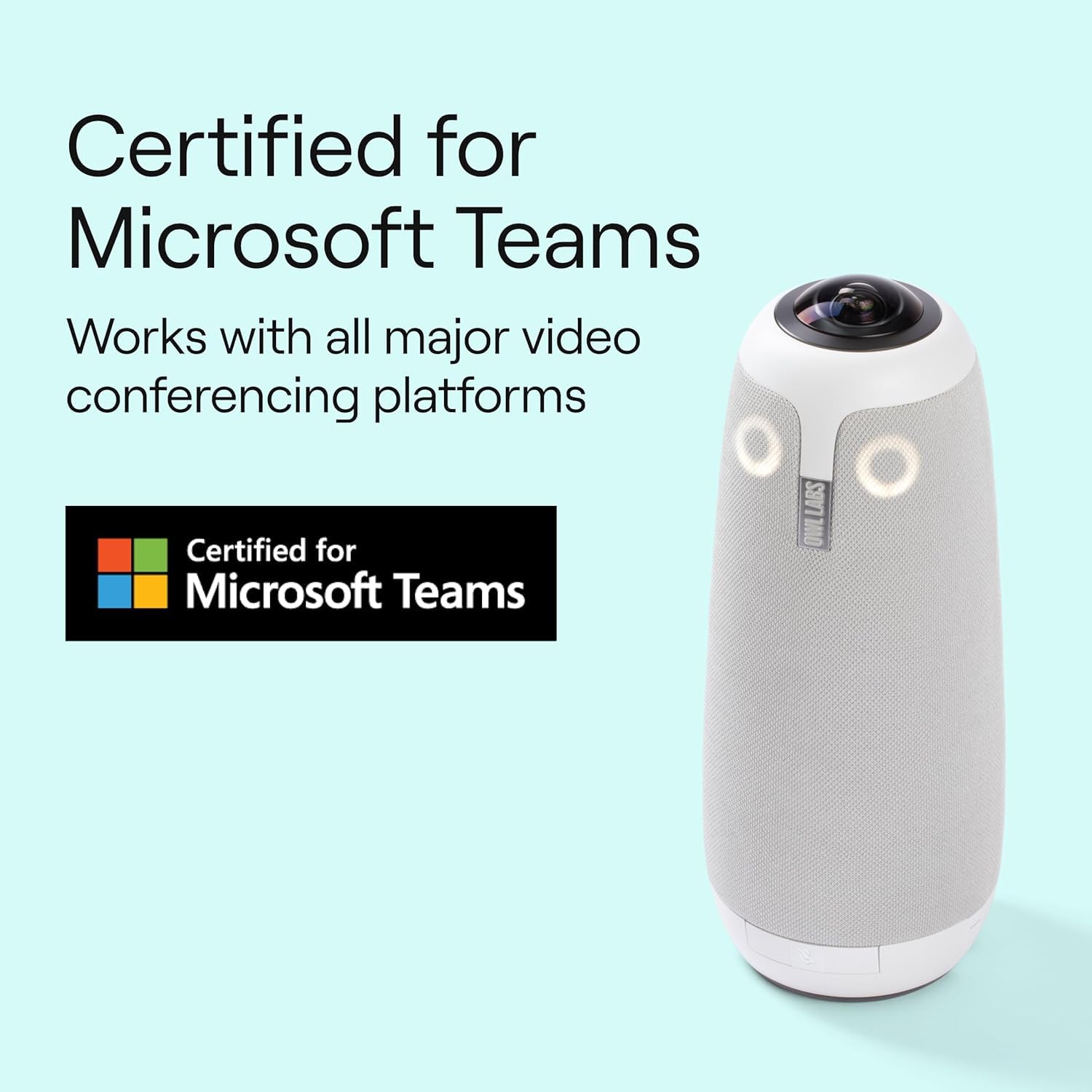 Owl Labs Meeting Owl 3-360° 1080p FullHD Video Conferencing Camera, AI Speaker-Tracking, 18ft Mic Pickup - Certified for Teams, Supports Zoom, Google Meet & More - Easy Plug & Play Setup (Renewed)