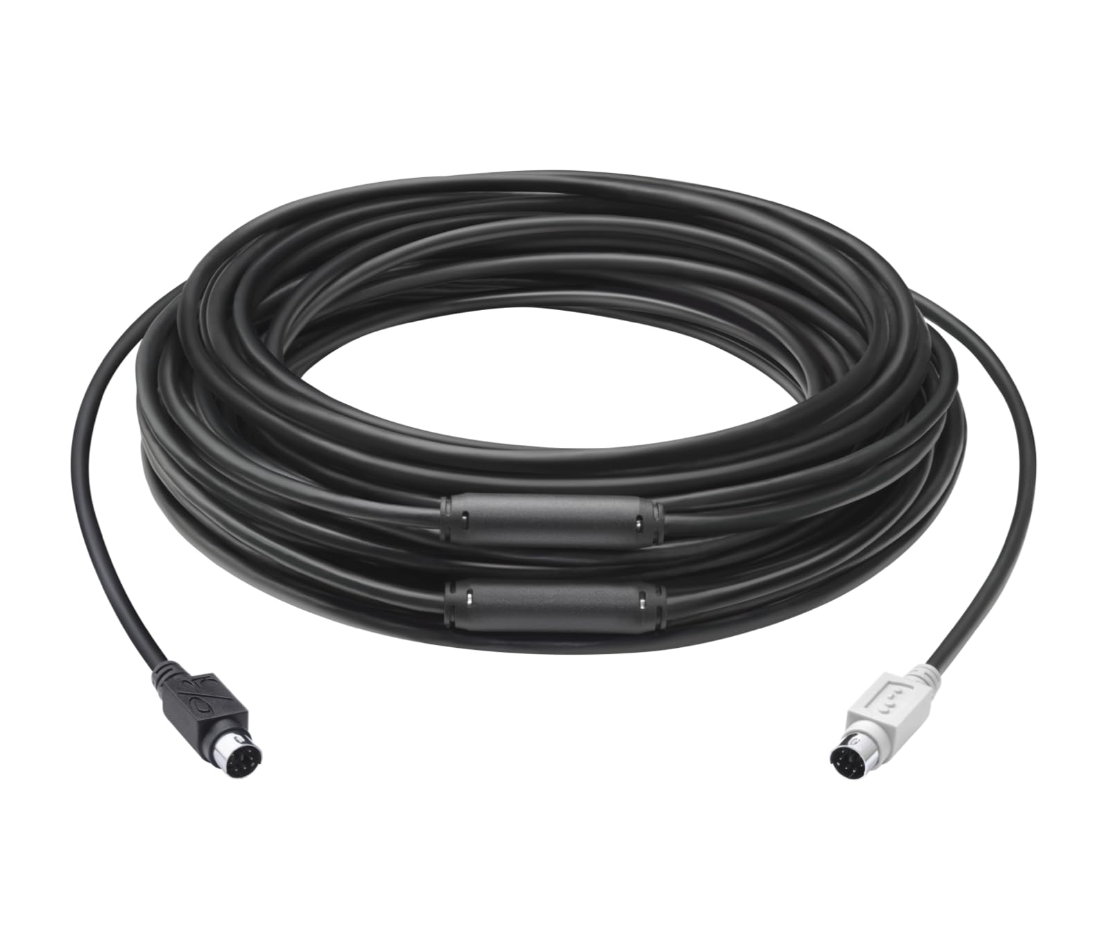 Logitech GROUP 15M Extended Cable GROUP Video Conferencing Systems - Mini-DIN-6 Cable/Repeater, Plenum-Rated, with Velcro Cable Management Straps, 939-001490 (New)(Renewed)