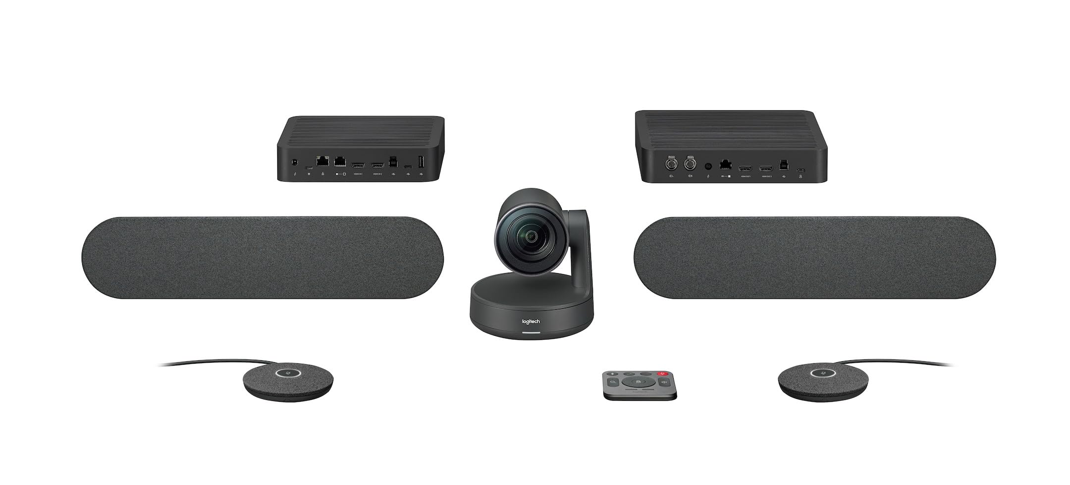 Logitech 960-001242 Rally Plus 4K UltraHD (UHD) Video Conferencing Camera Kit - Rally Camera, Display & Table Hub, 2x Rally Speaker, 2x Rally Mic Pod, Remote, Certified for Teams, Zoom & More(Renewed)