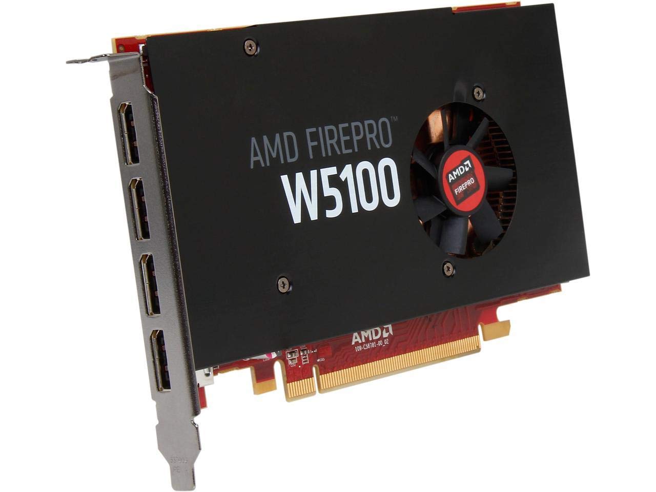 AMD FirePro W5100 4GB GDDR5 PCIe Gen 3.0 Professional Graphics Card, 1.43TFLOPS, 768 Cores 4x DisplayPorts 1.2 OEM - Plain Box