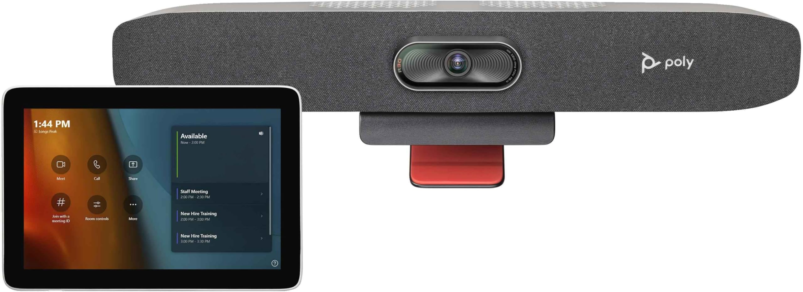 Poly Studio Small Room Kit Studio R30 4K UHD Conference Video Bar & GC8 Touch Controller  4K Camera, Built-in Microphones & Speakers, 8 Display, Supports Teams, Zoom & more (New) (Renewed)