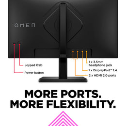 HP OMEN 24 Gaming Monitor, 23.8'' Full HD IPS 165hz, Gaming Console Compatible, 2x HDMI 2.0, 1x DisplayPort 1.4, AMD FreeSync Premium, Tilt, Pivot & height adjustments, VESA Mountable, Black (Renewed)