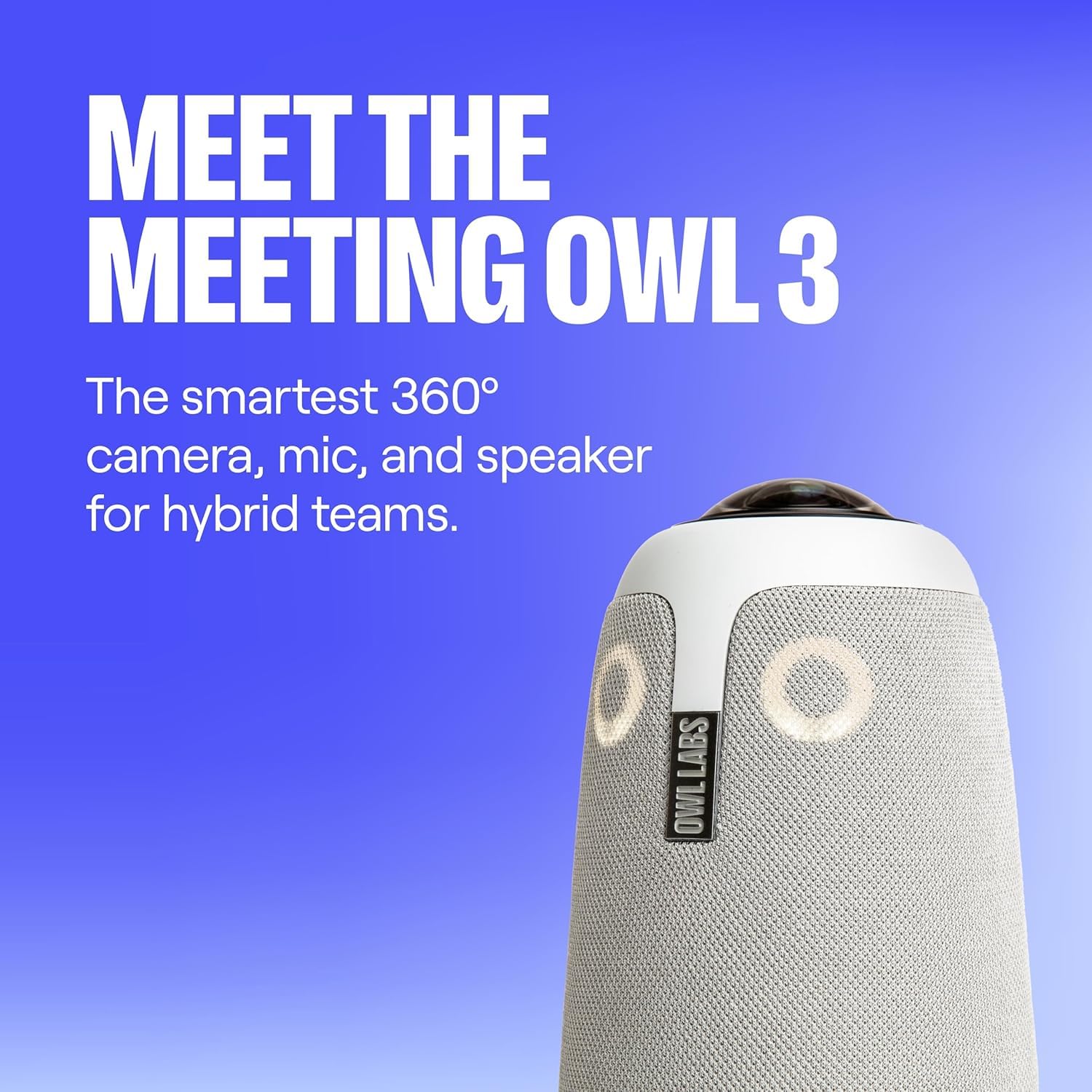 Owl Labs Meeting Owl 3-360° 1080p FullHD Video Conferencing Camera, AI Speaker-Tracking, 18ft Mic Pickup - Certified for Teams, Supports Zoom, Google Meet & More - Easy Plug & Play Setup (Renewed)