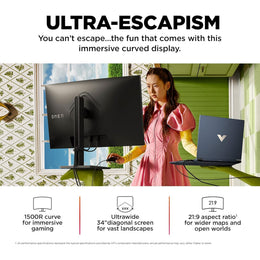 HP OMEN 34c 34" 165hz WQHD (3440 x 1440) Curved Ultra-Wide Gaming Monitor (Refurbished - Excellent)