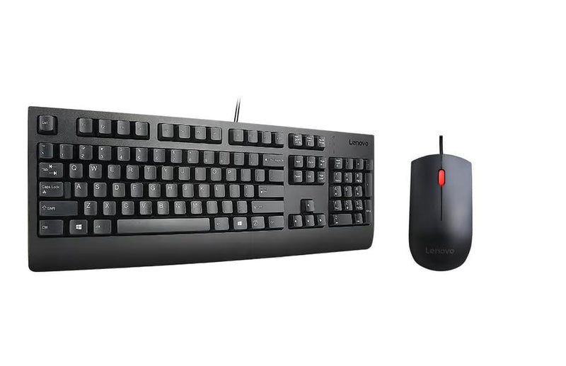 Lenovo Traditional Wired USB UK QWERTY Keyboard & Mouse Combo Black