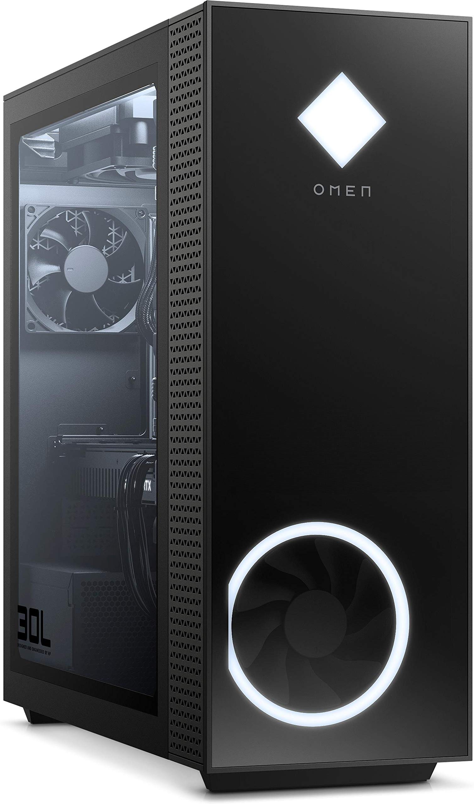 HP OMEN 30L Gaming Desktop - I9 11900K (8 Cores), NVIDIA GeForce RTX 3070 Ti 8GB, 2TB PCIe Gen 4.0 x4 NVMe, 32GB DDR4, Water-Cooled, 2TB HDD, GbE, WIFI 6 & BT 5, RGB Lighting, Windows 11 Pro (Renewed)