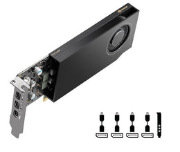PNY Nvidia RTX A400 4GB GDDR6 Single Slot, Low Profile Graphics Card with mini displayport adaptors