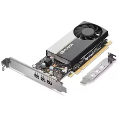Nvidia Quadro T400 4GB Graphics Card (GDDR6, 64bit, 384 CUDA Cores, DirectX 12, 3x mDP) – With 3x mDP to DP adapters and a High & Low-Profile Bracket (Renewed)