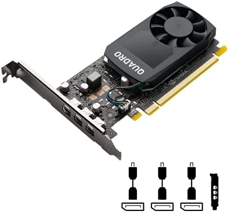Nvidia Quadro P400 2GB GDDR5 Single-Slot Graphics Card – 256 CUDA Cores, 64bit, 32GB/s, 3 Mini DisplayPort 1.4 Ports, 30W, PCI Express 3.0 x16 with 3 Adapters, High & Low Profile Bracket (Renewed)
