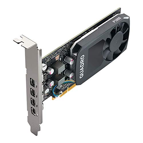 PNY Nvidia Quadro P1000 4GB GDDR5 4x Mini DisplayPort Low & High Profile Bracket, Professional Graphic Card  Black  Includes 4 Display cables