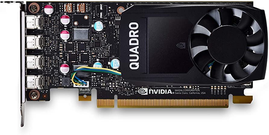 NVIDIA Quadro P600 2GB GDDR5 Graphics Card – 128 Bit Memory Bus, 4 DisplayPorts, Low and High Profile Bracket (Renewed)