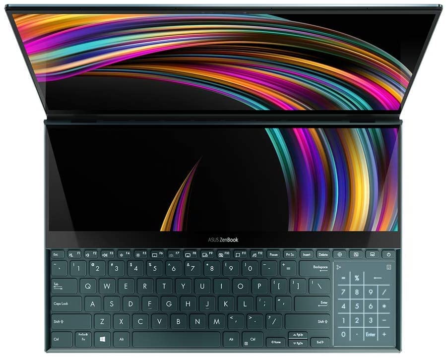 ASUS ZenBook Pro Duo 15, 4K UHD, OLED, Touchscreen Laptop - 32GB DDR4, 2TB NVMe, i9-10980HK (8 Cores, 5.3GHz), NVIDIA RTX 2060 6GB, WIFI 6 & BT 5, Backlit Keyboard, Windows 11 Pro (Renewed)