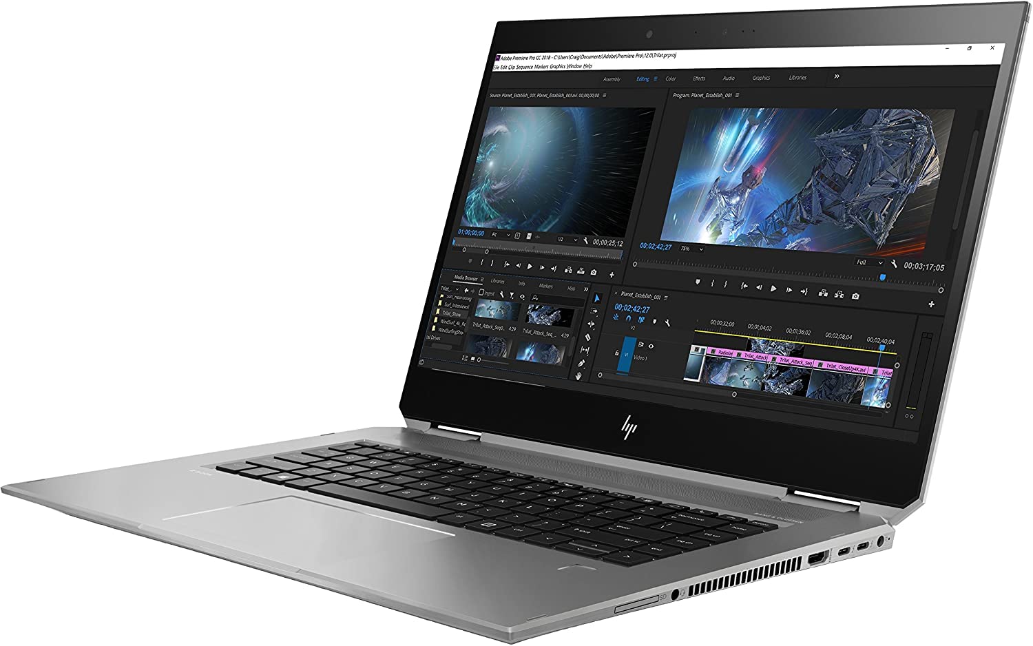 HP ZBook Studio X360 G5, 32GB DDR4, 2TB NVMe, 4K UHD 2-in-1 Touchscreen – i9-9880H (8 Cores), Nvidia Quadro P2000, Fingerprint & SD Card Reader, vPro, WIFI 5 & BT 5, Backlit Keys, Win 11 Pro (Renewed)