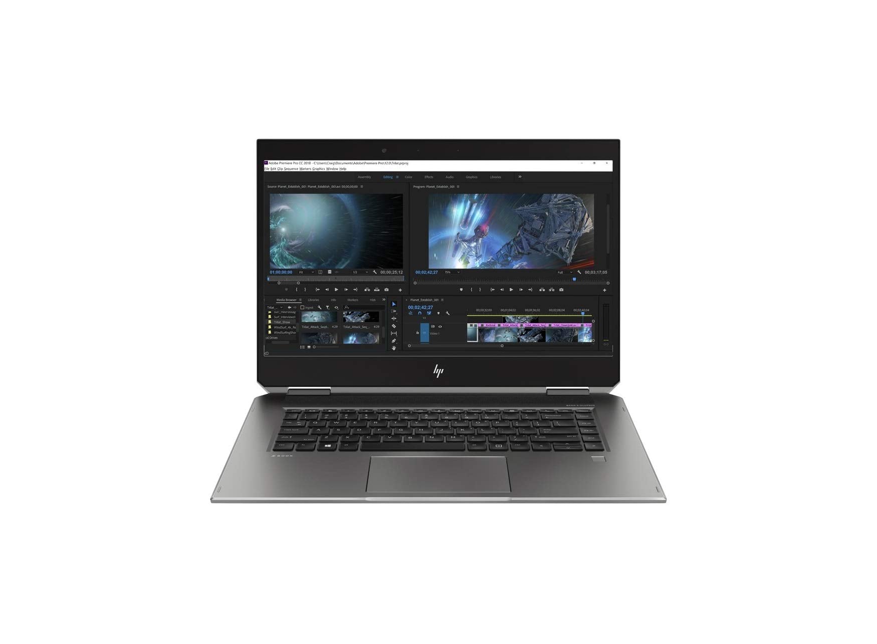 HP ZBook Studio X360 G5 15.6 FullHD Touch Laptop “ Core i7-9850H (6 Cores, 4.6GHz), 32GB DDR4, 1TB SSD, NVIDIA Quadro P2000, WiFi 11ac & BT 5, Windows 10 Pro - UK Keyboard layout - 8JL31EA (Renewed)