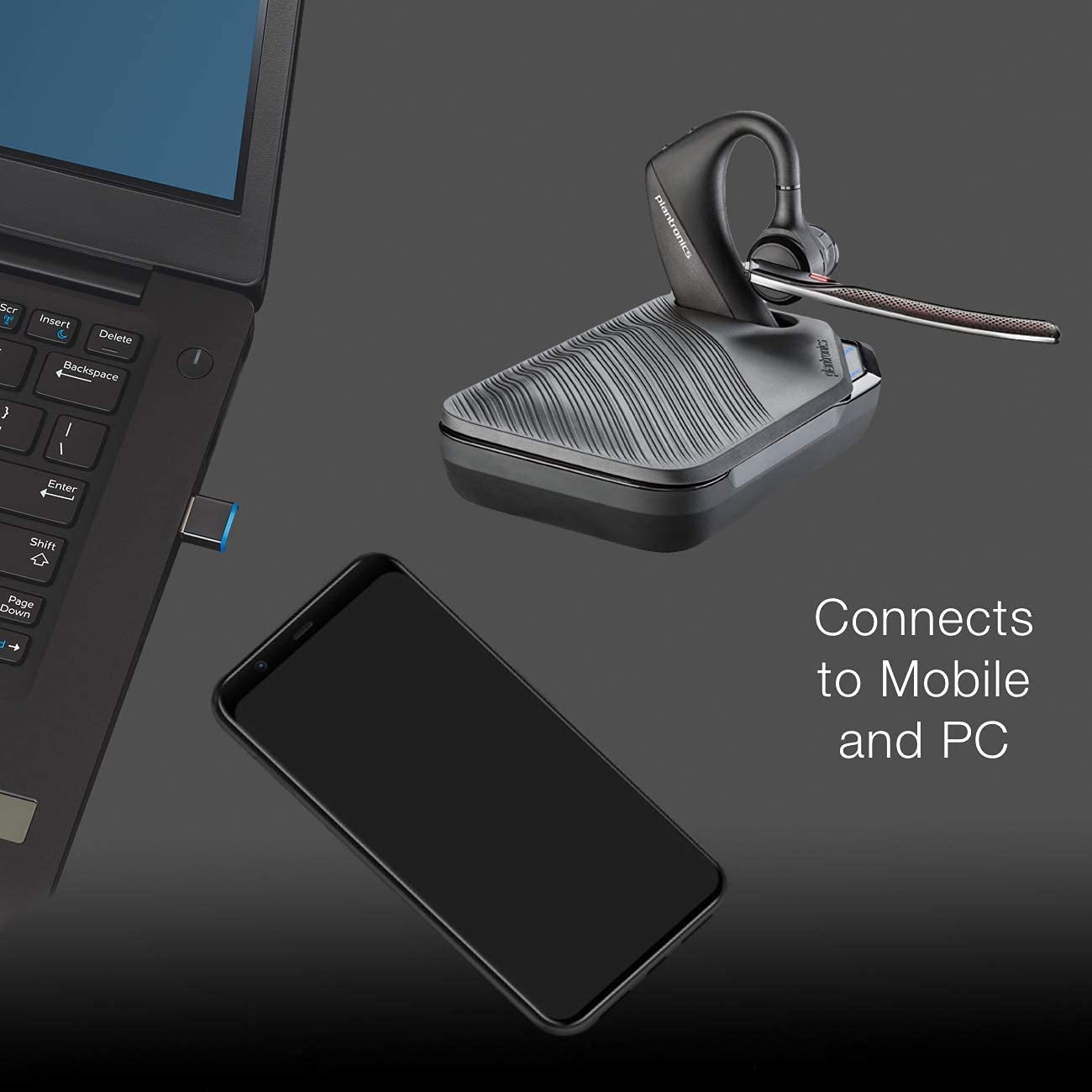 Plantronics Voyager 5200-UC Bluetooth Headset #206110-01 - For Smartphones, PC, MAC, Softphones, Tablets (Renewed)