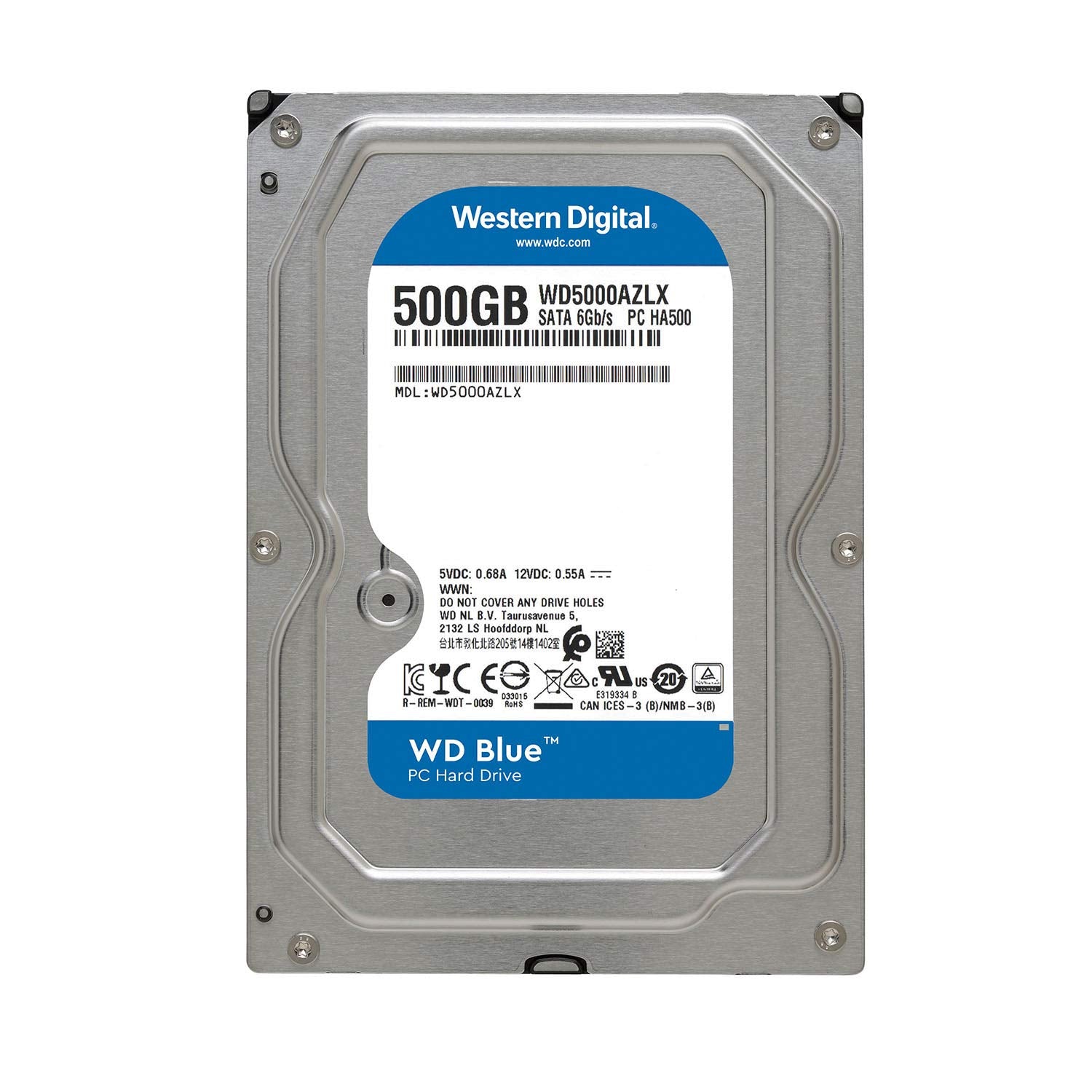 Western Digital Blue WD5000AZLX 500GB 7200RPM 32MB Cache SATA 6.0Gb/s 3.5 inch Internal Hard Drive