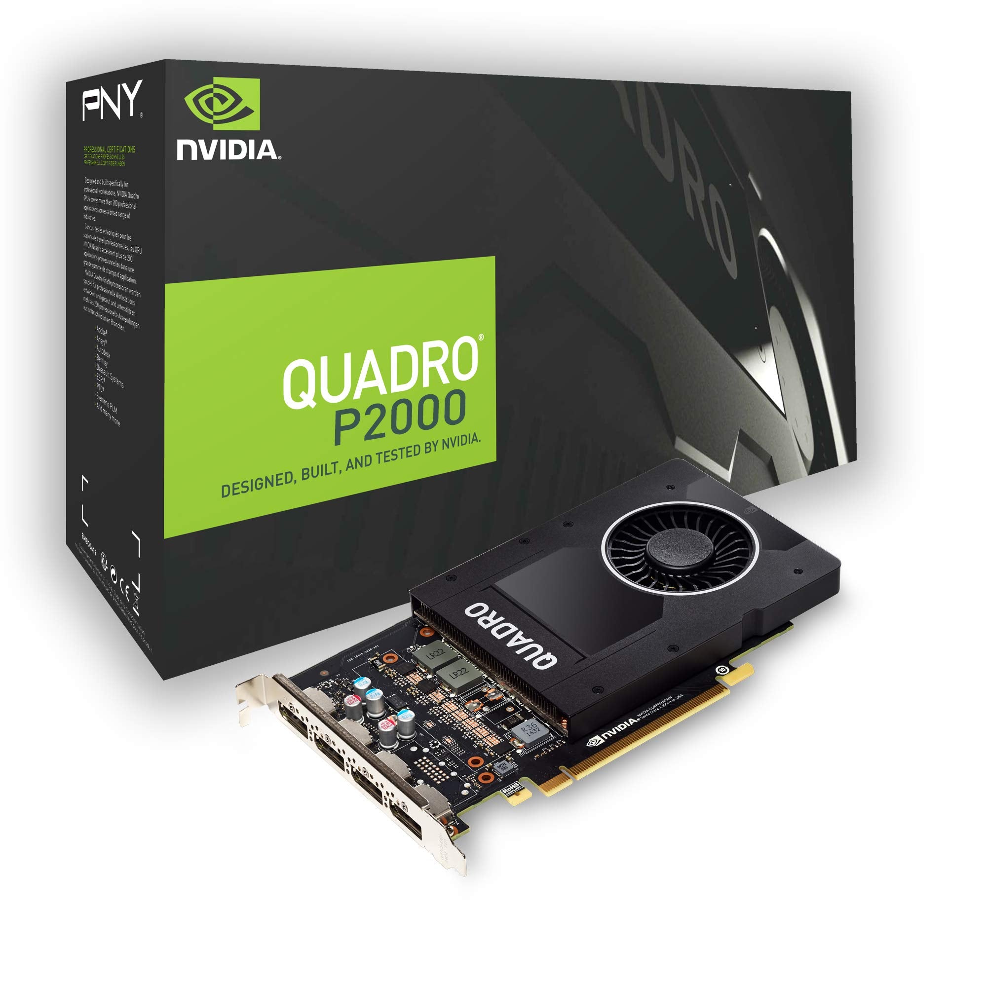 PNY NVIDIA Quadro P2000 4x DP 5 GB GDDR5 PCI Express Professional Graphic Card - Black (Refurbished)