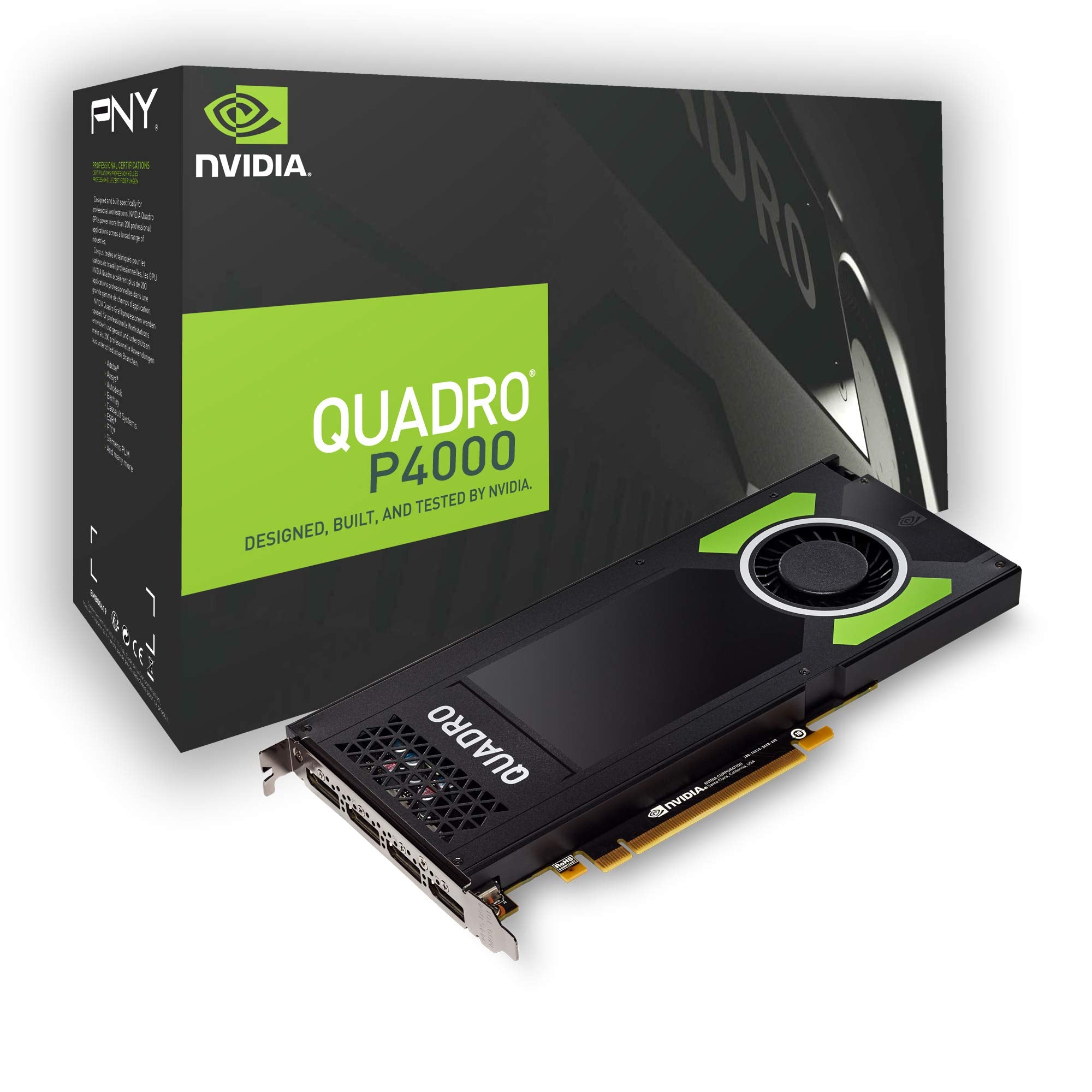 PNY NVIDIA Quadro P4000 4x DP 8 GB GDDR5 PCI Express Professional Graphic Card - Black (Refurbished)